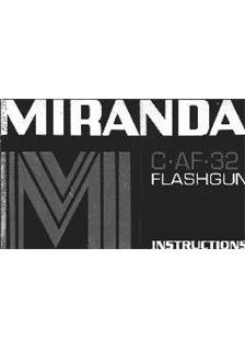 Miranda 32 CAF manual. Camera Instructions.